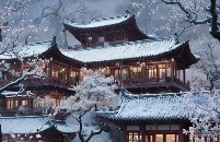 小雪节气下的湖心亭，雪雨交融的冬日静思