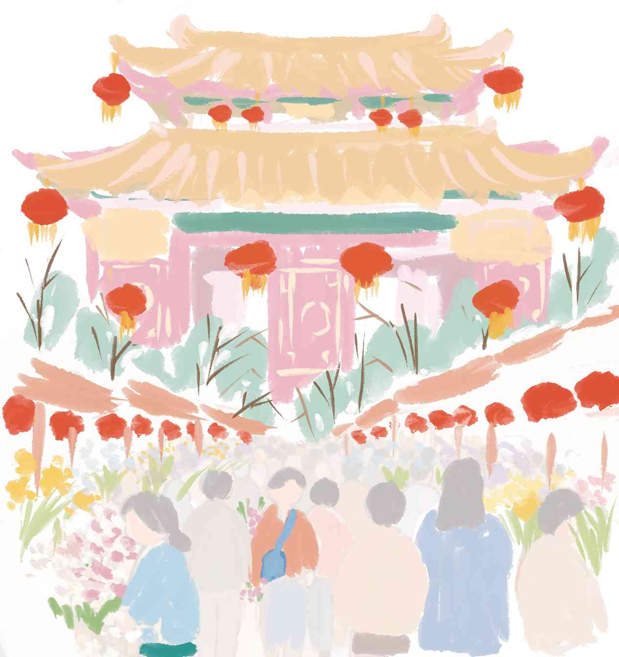 行花街体验广府传统文化 非遗花市承载千年民俗魅力