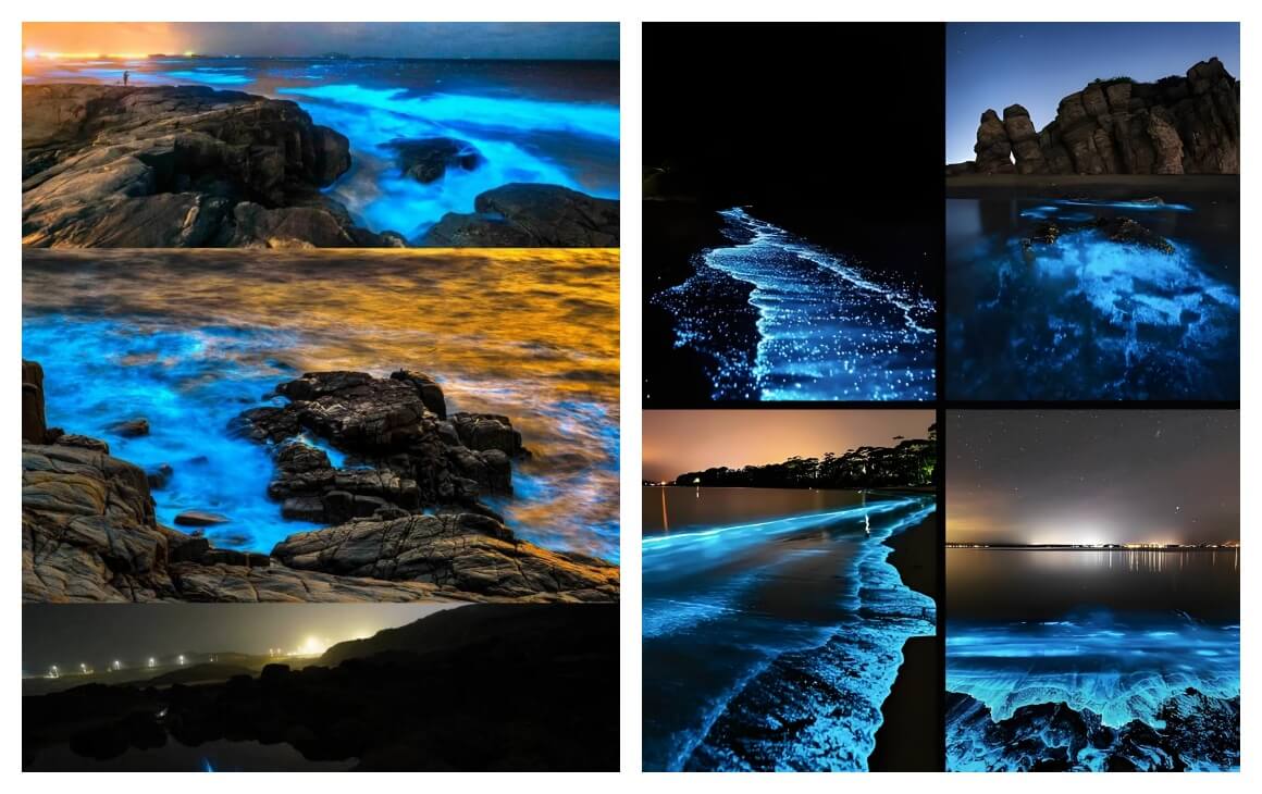 平潭蓝眼泪奇观：荧光海滩与石头厝的梦幻邂逅