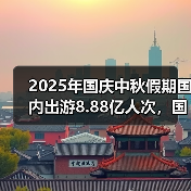 2025年国庆中秋假期国内出游8.88亿人次,国内出游总花费8090.06亿元(图1) 2025年国庆中秋假期国内出游8.88亿人次,国内出游总花费8090.06亿元(图1)
