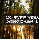 2024年我国国内出游人次超56亿 同比增长14.8%（图2）