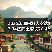 2025年国内游人次达17.94亿同比增长26.4%:旅游市场复苏趋势如何?(图1) 2025年国内游人次达17.94亿同比增长26.4%:旅游市场复苏趋势如何?(图1)