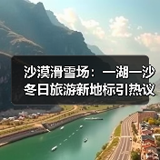 沙漠滑雪场：一湖一沙冬日旅游新地标引热议（图1）