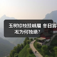 峨眉山雾凇奇观：冰晶与苍翠的静谧邂逅