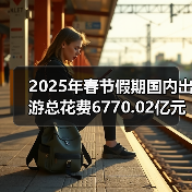 2025年春节假期国内出游总花费6770.02亿元，同比增长7.0%（图3）